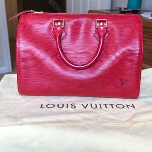 Louis Vuitton Red Epi Leather Speedy 25